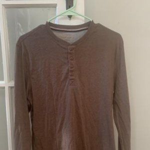 Weatherproof Mens Brown  Henley Shirt